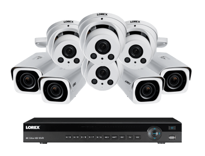 Lorex 4K Ultra HD IP NVR System with 8-4K-IP White Cameras (4KHDIP844NVW) Lorex 4K Ultra HD IP NVR System with 8-4K-IP White Cameras (4KHDIP844NVW)