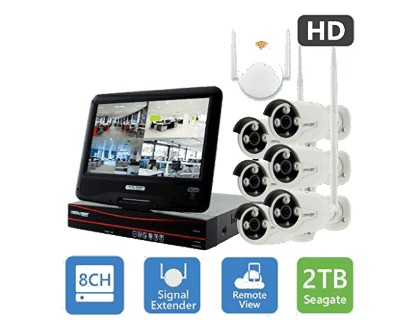 Crystal Vision Wireless Security Camera System 8-CH (CVT9608E-3010W) Crystal Vision Wireless Security Camera System 8-CH (CVT9608E-3010W)
