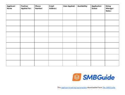 Applicant Tracking Log Template Download