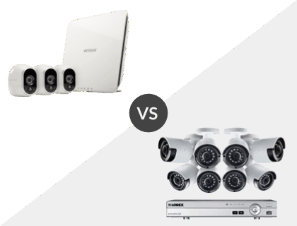 Arlo Smart Security System with 3 Arlo Cameras vs. Lorex 8CH Wired 4K 2TB DVR System