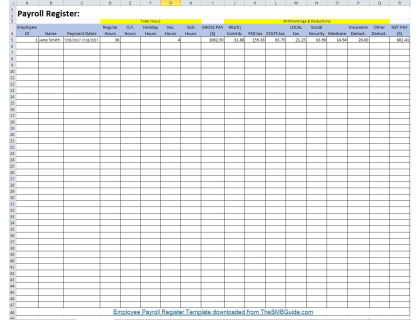 Employee Payroll Register Template