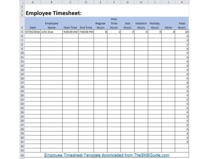 Employee Timesheet Template