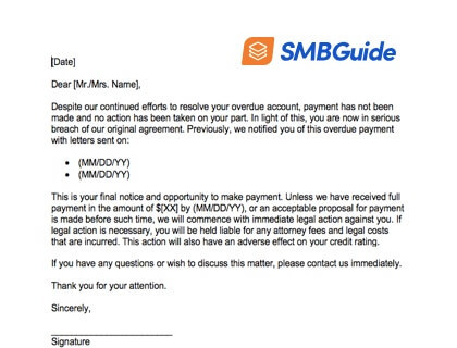 Accounts Receivable Letter To Customer from www.thesmbguide.com