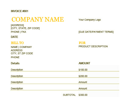 View Invoice Receipt Template Excel Pictures