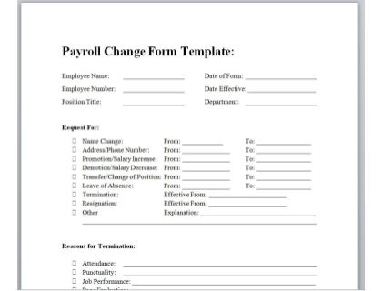 Payroll Change Form