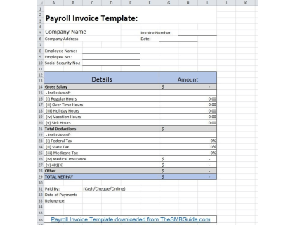 Payroll Invoice Template