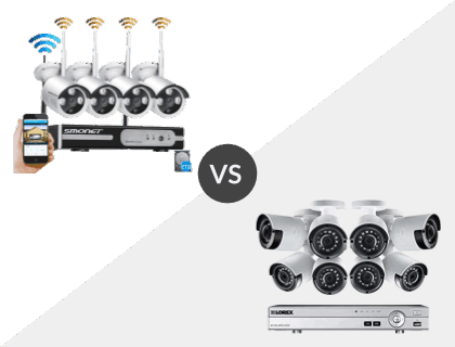 SMONET 8CH Wireless 1080P NVR System vs. Lorex 8CH Wired 4K 2TB DVR System SMONET 8CH Wireless 1080P NVR System vs. Lorex 8CH Wired 4K 2TB DVR System